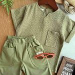 تیشرت شلوارک یقه کوبایی کد 1110