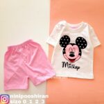 تیشرت شلوارک میکی موس صورتی
