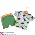 تیشرت شلوارک دایناسور سبز