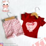 تیشرت شلوارک گاو زرشکی