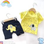 تیشرت شلوارک فیل و ابر لیمویی