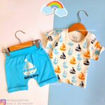 تیشرت شلوارک قایق آبی