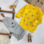 بلوز شلوار پنگوئن زرد کد 155