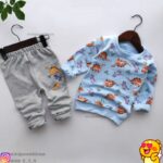 بلوز شلوار دایناسور آبی کد 128