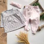 شومیز شلوار توپ توپی طوسی کد 163