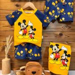 تیشرت شلوارک میکی موس نارنجی کد 284