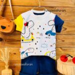 تیشرت شلوارک دایناسور ماشین سوار کد 333