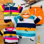 تیشرت شلوارک استیکر راه راه کد 339