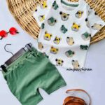 تیشرت شلوارک خرس سبز کد 350