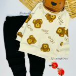 بلوز شلوار تدی کرم کد 440