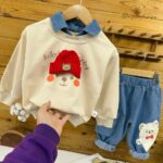 بلوز شلوار خرس یقه دار کد 533