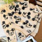 بلوز شلوار میکی موس کرم کد 548