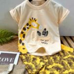 تیشرت شلوارک زرافه گیاه خوار کد 596