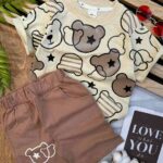 تیشرت شلوارک خرس و ستاره کد 607