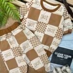 تیشرت شلوارک شطرنجی کد 627