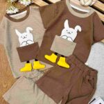 تیشرت شلوارک خرگوش بیسکوییتی کد 628