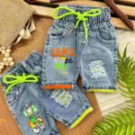 شلوارک جین طرح دار کد 649