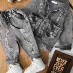 کت شلوار جین زاپ دار  کد 858