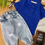 شلوار جین ساده آبی روشن کد 1020