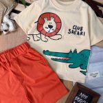 تیشرت شلوارک چاپی شیر کد 1022