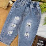 شلوار جین حروف زاپ دار ( وارداتی ) کد 1045