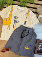 تیشرت شلوارک زرافه و برگ کد 1059 - Image 2