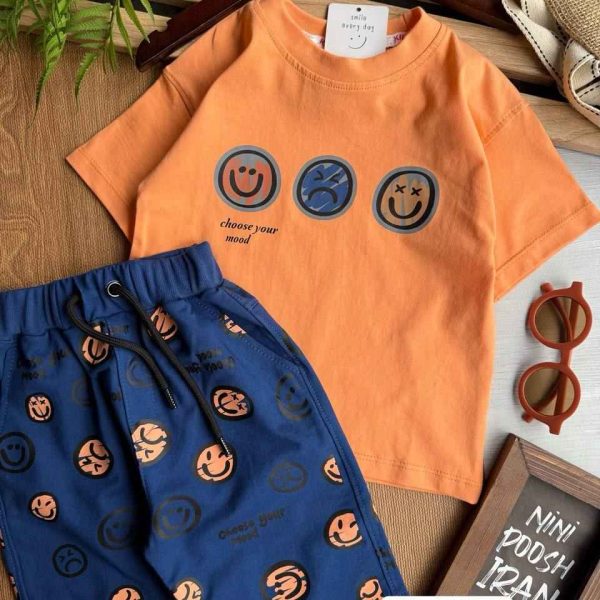 تیشرت شلوارک استیکر کد 1068