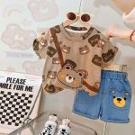 تیشرت شلوارک تدی قهوه ای ( وارداتی ) کد 1069 - Image 2