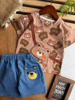 تیشرت شلوارک تدی قهوه ای ( وارداتی ) کد 1069