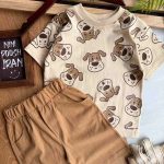 تیشرت شلوارک چاپی هاپو کد 1082