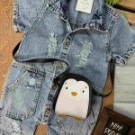 سرهمی جین دو جیب (کوتاه) کد 1093