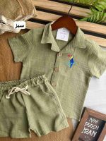 تیشرت شلوارک لینن طوطی کد 1105 - Image 3