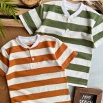 تیشرت راه راه دو دکمه کد 1130