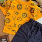 تیشرت شلوارک شیرنارنجی کد 1160