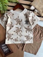 تیشرت شلوارک چاپی کد 1195 - Image 2