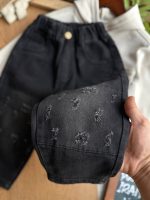 شلوار جین تیکه دوزی مشکی کد 1395 - Image 2