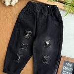 شلوار جین مشکی زاپ دار 1403