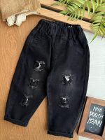 شلوار جین مشکی زاپ دار 1403